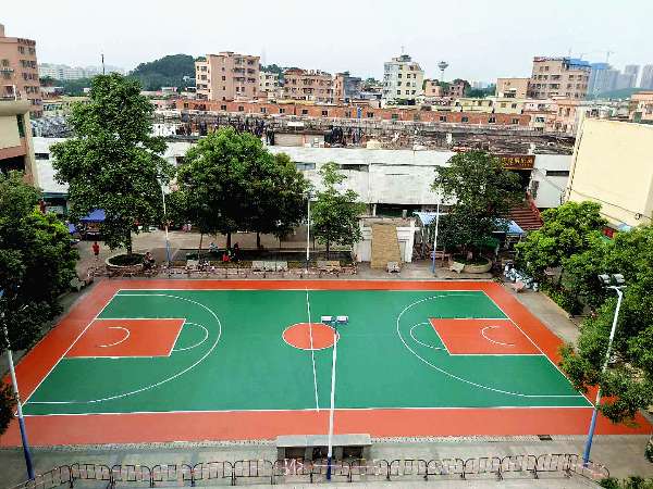 東莞同沙牛山村委硅PU籃球場